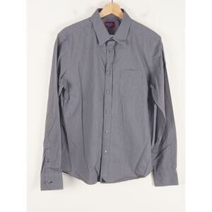 Untuckit Marcasin Wrinkle Free Long Sleeve Button Down Gray Check Slim Shirt M